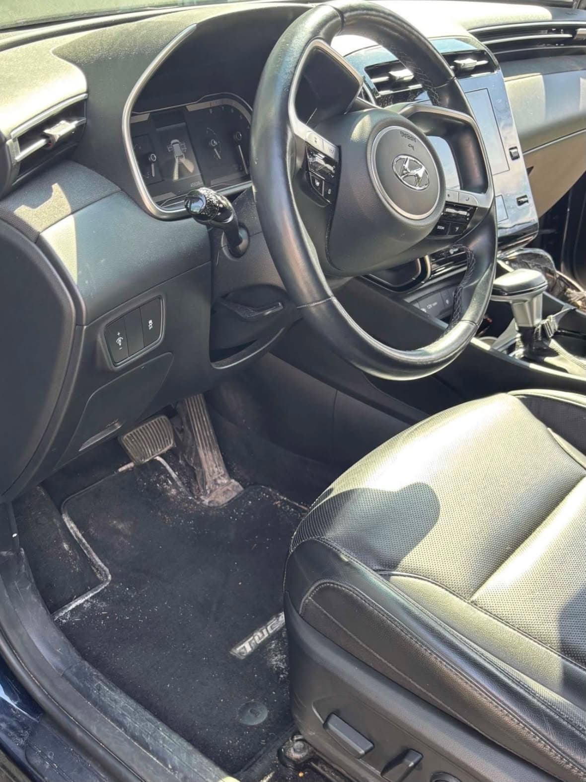 Vehicle interior before deep cleaning
